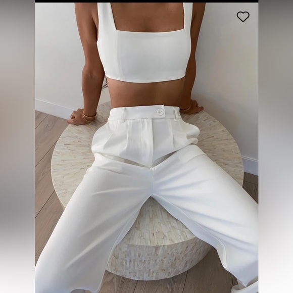 Princess Polly Pants - Princess Polly Huxley 2 piece set white